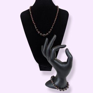 Stauer Genuine Garnet Beaded Demi Parure